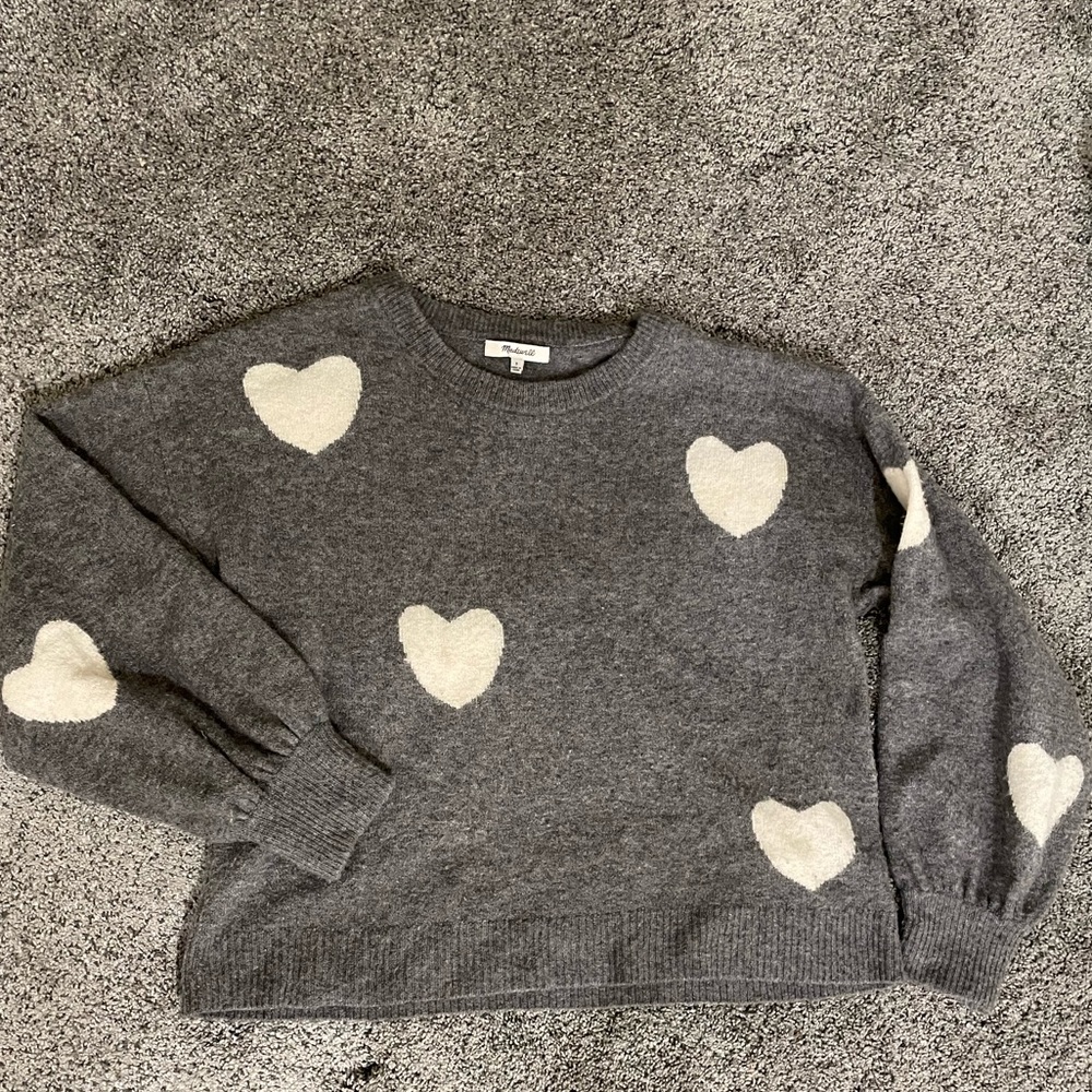 Madewell crop balloon sleeve sweater